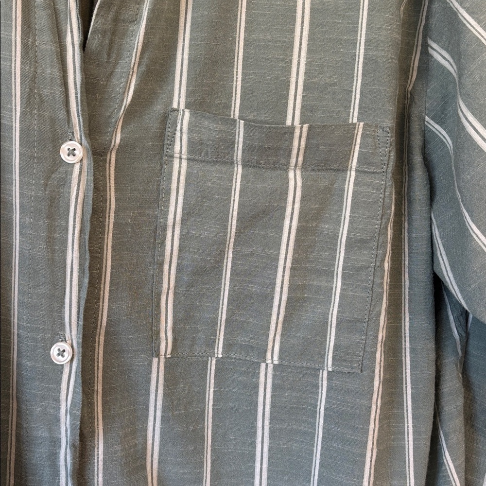 Auden Striped Women’s Cotton Blend Pajama Top Sleep Shirt L - Picture 3 of 8